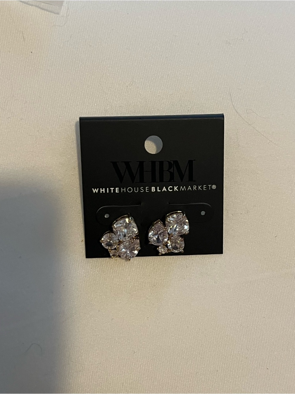 White House Black Market Clear Crystal Cluster Stud Earrings NWT